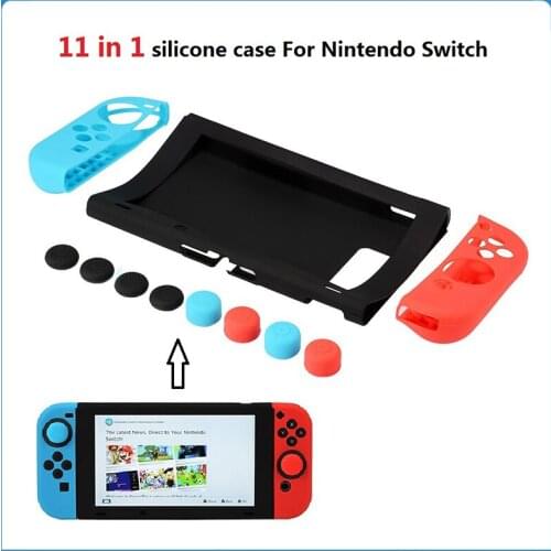 11in1 Silicone Case Colorful Silicone Protective Cover Anti-Slip For Nintendo Switch NS Shock Proof Shell Handle Grip Controller