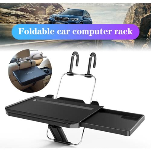 Foldable New Car Computer Rack with Drawer Shelf Car Steering Wheel Seat Back Laptop Tray Food Drink Table Holder Stand