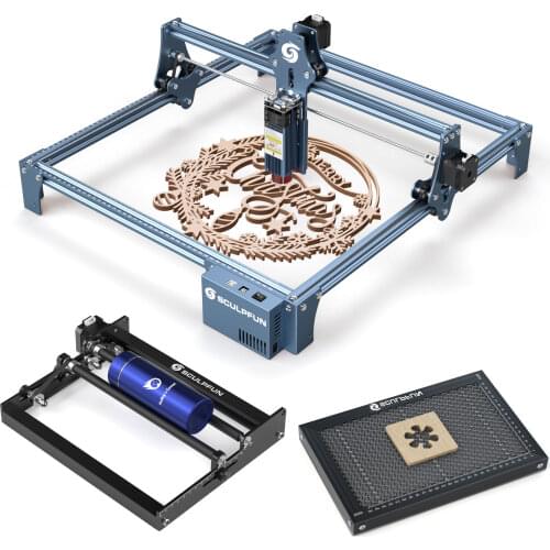 SCULPFUN S6 60W Laser Engraver CNC Desktop DIY Laser Engraving Cutting Machine with 410x400 Engraving Area Spot Compression