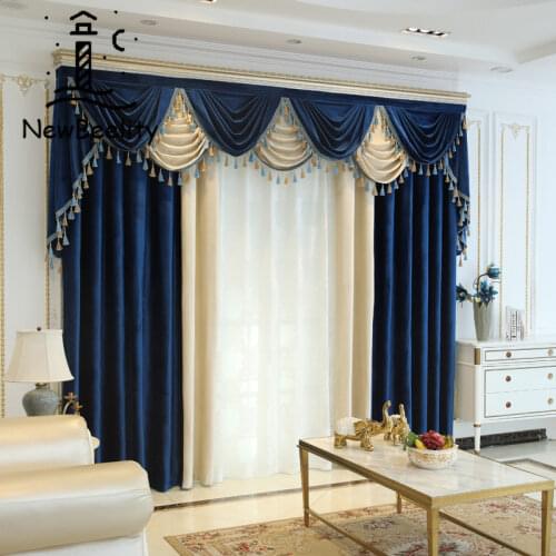 Gorgeous Velvet Curtains for Living Room BedRoom Window Luxury Flannel American-style Curtains Tulle Valance Custom