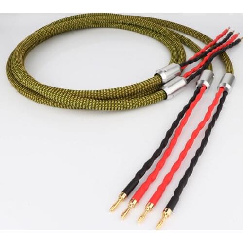 Preffair HI-End Speaker Cable HIFI Audiophile Cable Banana to Banana High Purity Copper Loudspeaker Wire