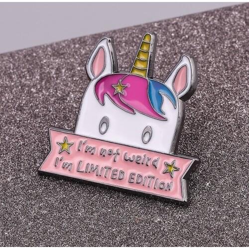 I'M not weird I'M LIMITED EDITION Horse Enamel Pins Brooch Lapel Pin Button Clothes Bag Badges