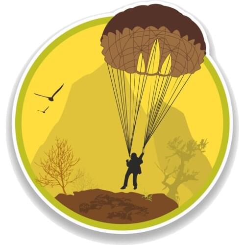 Funny Thrill Seeker Parachuting Decal PVC Motorcycle Car Sticker,14cm*13cm