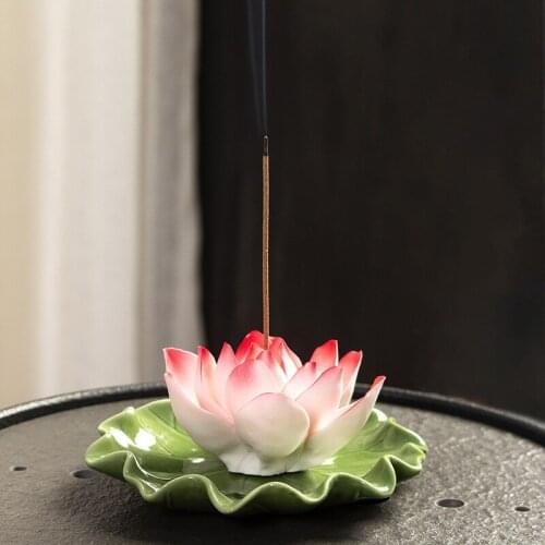 Zen Ceramic Lotus Tea Ornaments Decoration Tea Set Tea Ceremony Jewelry String Stick and Incense Burner Kung Fu Tea Pet