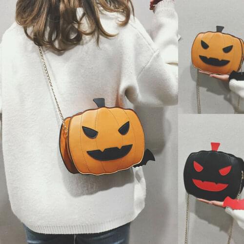 NoEnName-Null Women Halloween Pumpkin Cross Body Messenger Bag Shoulder Bags Demon Tote Satchel Handbag
