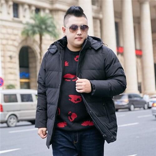 Color: Black Green 2019 Winter New Mens Hooded Coat Extra Large XL-8XL 9XL 10XL Mens Jacket Casual Warm Thick Jacket