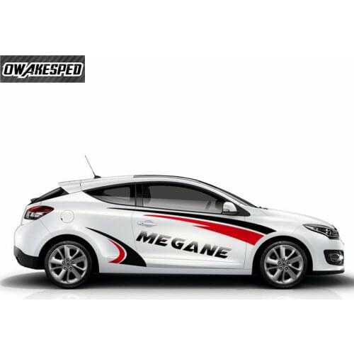 1 Set Racing Sport Stripes Vinyl Decals Car Body Door Side Decor Sticker Auto Accessories For Renault Megane GT RS 3 5 Doors