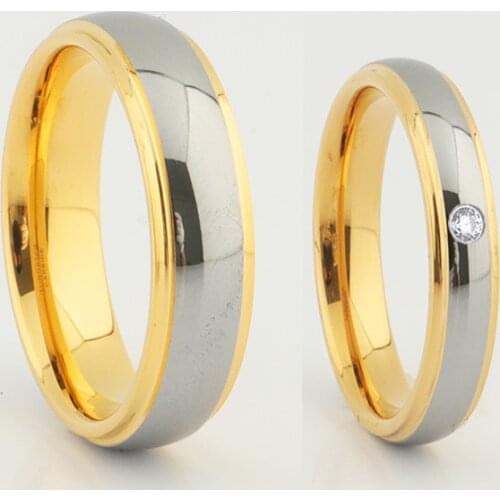 1 Pair His And Hers Wedding Rings Set For Couples Lovers Alliance Tungsten Gold Carbide Ring Marriage Anniversary Gift