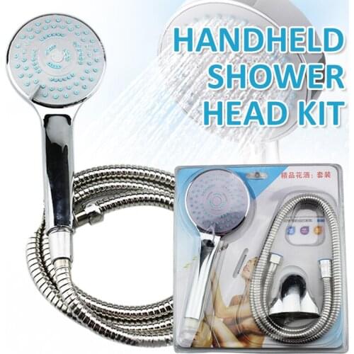 1pc Handheld Shower Head ABS W/ 1.5M Hose Holder Kit Replacement Bathroom Massage Spa Set Barber Salon Shower Head
