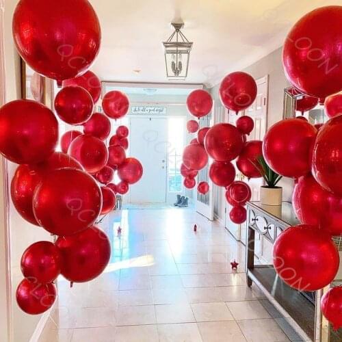 10/22inch Red Rose Gold Blue Pink Silver Black 4D Aluminum Foil Balloon Wedding Birthday Party Decoration Helium Supplies