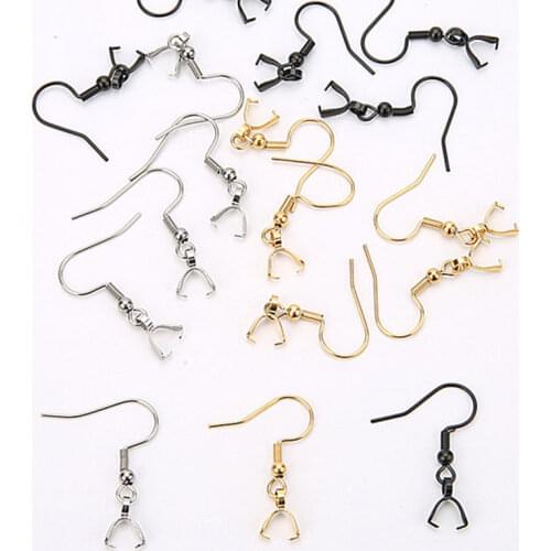 10pcs Stainless Steel Earring Hooks Wires Making Supplies Bulk With Pendant Charms Connectors Clip Clasps DIY Jewelry Findings