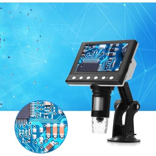 1000X Electronic Digital Microscope 4.3 Inch Display VGA Digital Microscope 8 LED Magnifier for Textile Watch Phone Inspection