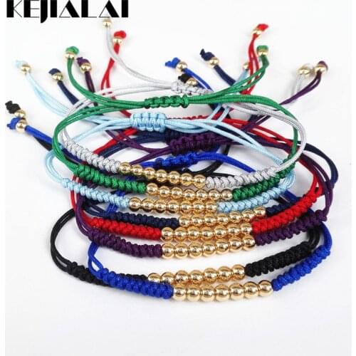 2017 Colorful Summer Design Wholesale Top Quality Braided Bracelets,Gold Color Round Bead Handmade Macrame Bracelet,Gift