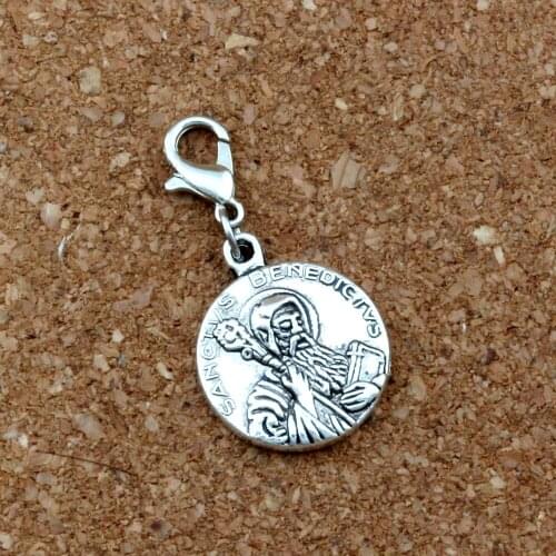 30Pcs/Lot Zinc Alloy Religious Godfather Cross Charms With Lobster Clasp Fit Bracelet DIY Jewelry 17.8x35mm A-375b