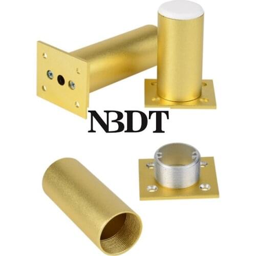 4Pcs Sanding Gold Round 3.8cm Aluminum Alloy Sofa Couch Bed Furniture Coffee Bar Cabinet Cupboard Leveling Leg Feet