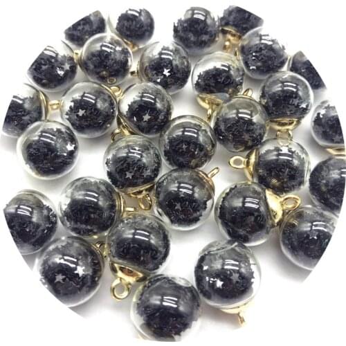 5/10pcs 16mm Colorful Transparent Glass Ball Star Charms Pendant Finding For Jewelry Making Hair Accessories Earring Charms #001