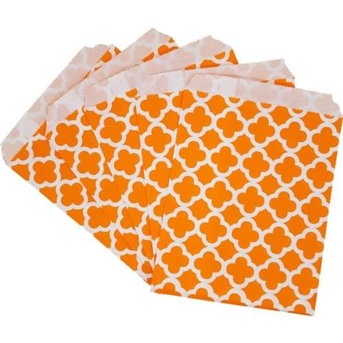 5-50pcs Promotion paper bags colorful chevron Treat Craft Paper Food Safe Bags Party Favors Best Gift Bags for guests 18x13cm