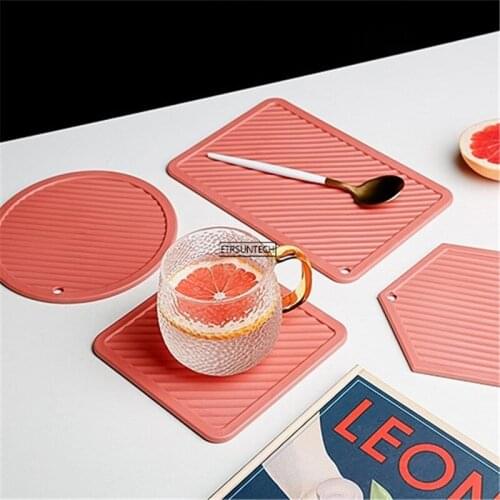 50pcs Heat Resistant Silicone Table Mat Drink Cup Coaster Slip Insulation Pad Placemat Kitchen Accessories