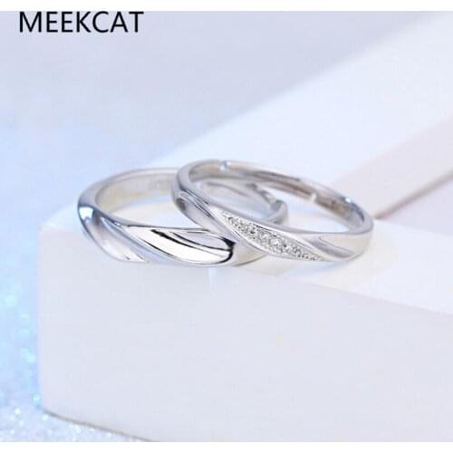925 Sterling Silver Open Ring Set for Women INS Minimalist Irregular Wave Pattern Pave Cubic Zircon Jewelry Bijoux Birthday
