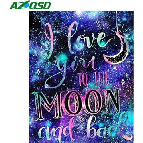 AZQSD Diamond Painting Full Square Home Embroidery Sale Landscape Handmade Home Decor Gift Needlework Picture Of Rhinestones