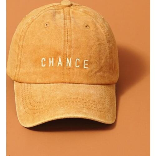 Fashion CHANCE Letter Embroidered Baseball Cap High Quality Casual Hat Man Woman Adjustable Washed Cotton Vintage Cap