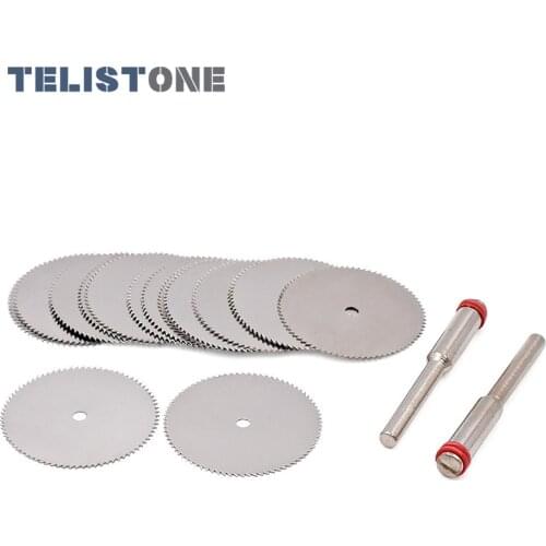 10pcs/set Wood Saw Blade Disc + 2 x Rod Rotary Cutting Tool for Metal Cutter Power Tool Wood Cutting Discs