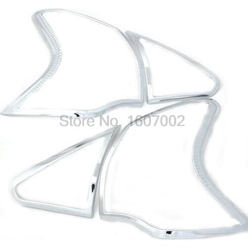 For Peugeot 3008 2013 4pcs ABS Chrome Rear Tail Light Lamp Shade Bezel Cover Trim Decorative Accessories