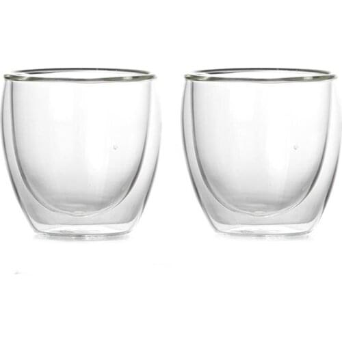 Manually Blowed 2 Pack Double Coffee Cup Glass Tea Cup Milk Cup 310ml / 10.4oz 400037