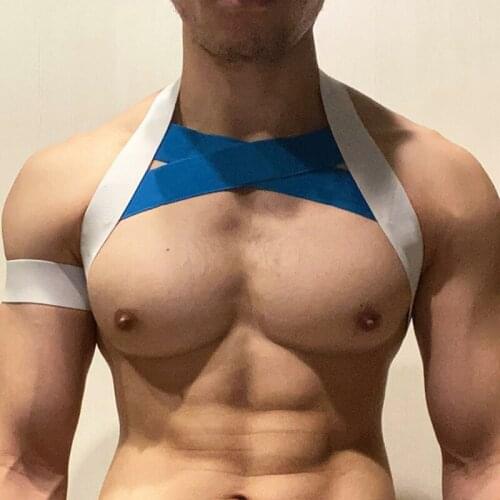 Exotic Tank Top Body Chest Harness Men Fetish Bdsm Bondage Hot Sexy Male Gray Club Strings Straps Lingerie Belt Erotic Costumes