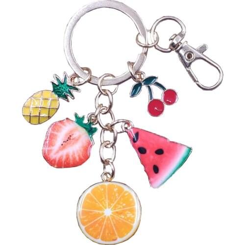 Enamel KC Gold Plated New Fruits Keychain Casual Lovely Ethnic Handmade Key Ring Women Men Lady Jewelry MOM Mother Gift BZ001-14