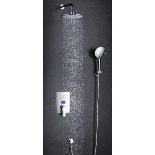 Hydropower Temperature Sensitive LED Digital Shower Temperature Concealed Type Digital Shower Control Set
