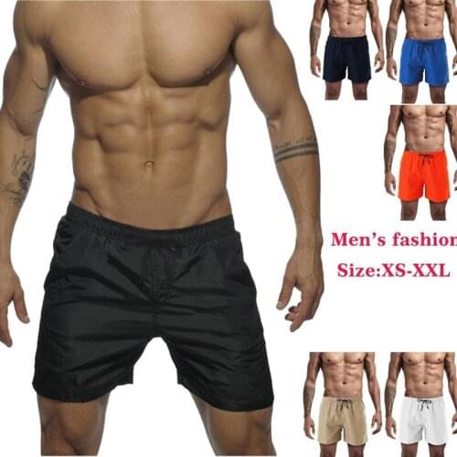 Summer Men Swim Trunks Plus Size Breathable Trunks Trouser Solid Swimwear Beach Shorts Slim Wear Outdoor Bathing Trunks 2021 #A
