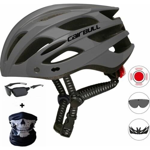 HOT Ultralight Cycling Helmet With Removable Visor Goggles Bicycle Taillight Intergrally-molded Mountain Road Bike MTB Helmets