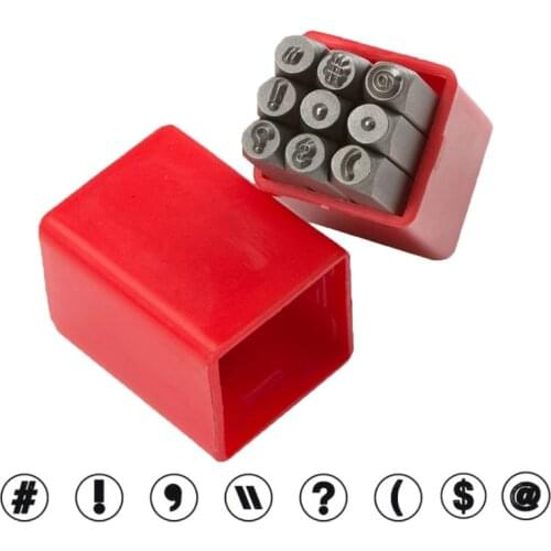 4mm Metal Stamps Set Symbols Metal Stamping Tools for Jewelry Custom Logo Punch Craft Tool 9pcs Set Leather Jewelry Steel Stamp