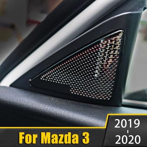 Stainless Steel Car Front Door Window Inner Triangle A Colum Cover Trim For Mazda 3 BP Alexa 2019 2020 Auto Interior Accessories