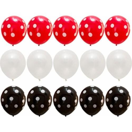 15pcs/lot New Year Decor Red & Black Dot Latex Balloon Birthday Decoration Helium Ballons Wedding Baby Shower Party Ballon
