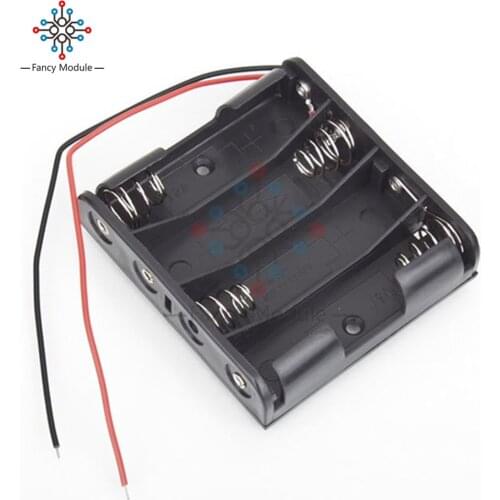 10PCS Plastic Battery Case Storage Box Holder with Wire Leads for 4 X AA 6.0V 4AA