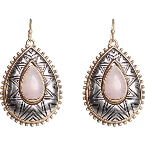 Exotic Style Carved Earrings Female Euro-American Retro Style Exaggerated Temperament Water Dropping Ethnic Style Earrings