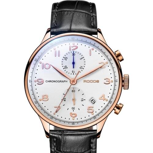 Rocos Men's Watch With Leather Strap