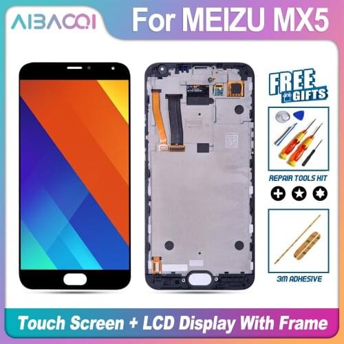 AiBaoQi Brand New 5.5 Inch Touch Screen + 1920x1080 LCD Display+Frame+Power Cable Assembly Replacement For Meizu MX5 Phone