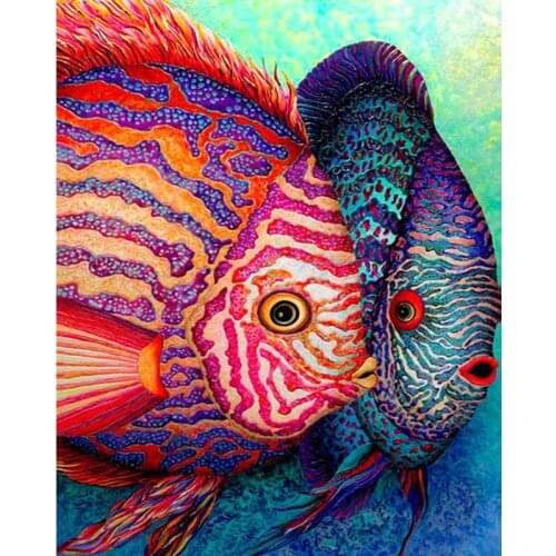 SenyuArt Diamond Painting Full Drill Square Round Rhinestone Embroidery Mosaic Animal Fish Picture Cross Stitch Home Decor Craft