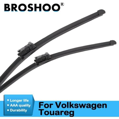 BROSHOO Car Windscreen Wiper Blades Natural Rubber For Volkswagen Touareg Fit Side Pin Arm Model Year From 2003 To 2017