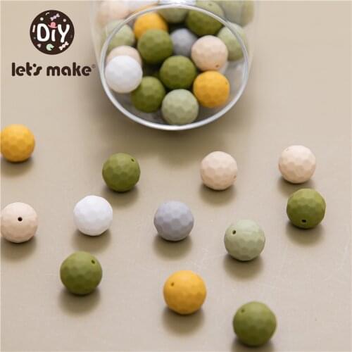 Lets make Silicone Beads Polygon 15mm Food Grade Teething Necklace DIY Necklace Accessories Baby Teether Childrens Products