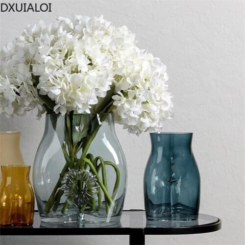 Nordic household light luxury decoration living room dry flower vase creative body glass vase decorations vase decor household