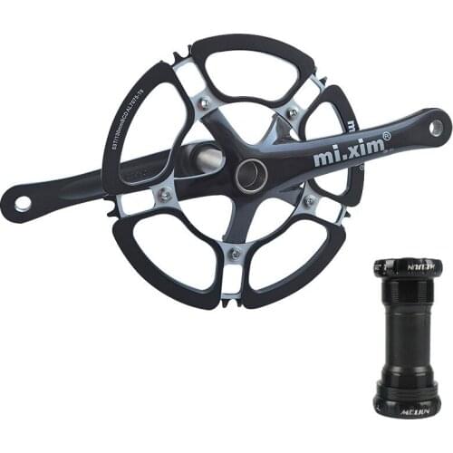 Foldable Bike Crankset 170mm Bicycle Crank Arm Chainwheel 130BCD Aluminium Alloy 53T Single Speed Chain Ring With Bottom