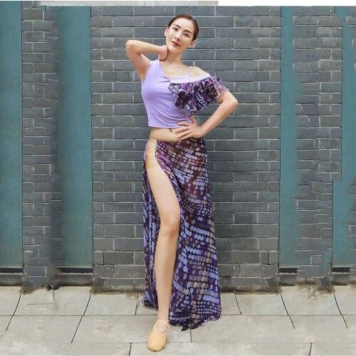 Womens belly dance performance suit dance clothes top+skirt 2pcs sets of oriental dance dance sexy fashion belly dance costume