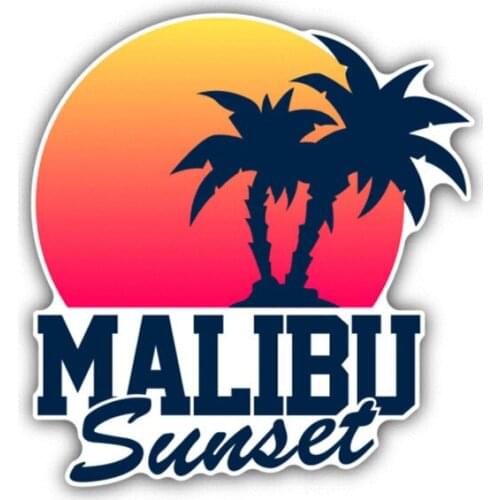 Hot Sell Creative Car Sticker Malibu Sunset Vinyl Motorcycle Sunscreen Anti-UV PVC 12cm X 11cm