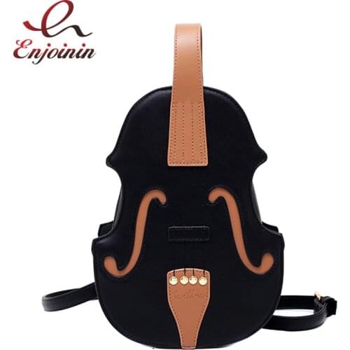 New 3 Colors Vintage Violin Design Shoulder Bag Crossbody Bag for Women 2021 Purses and Handbags Pu Leather Trendy Designer Bag