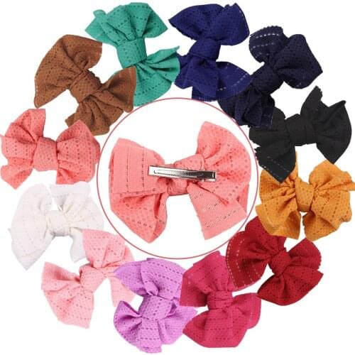 XIMA 12pcs/lot 5inch Fabric Hair Bows with Clips Children Hair Clips Girls Hairpins Children Kids Hair Accessories