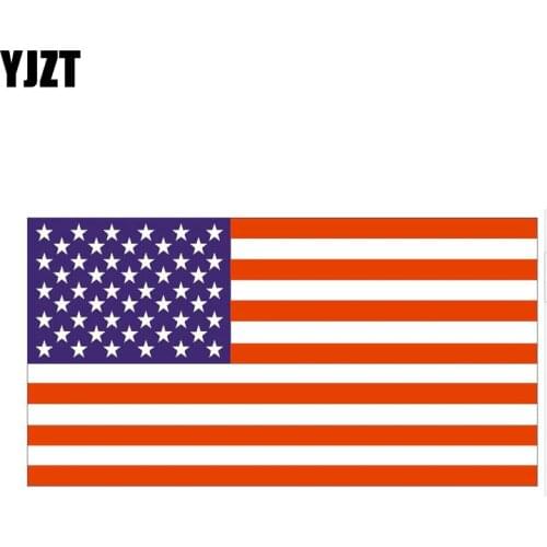 YJZT 12.5CM*6.5CM AMERICA Flag Decal Funny Motorcycle USA Creative Car Sticker PVC 6-0443